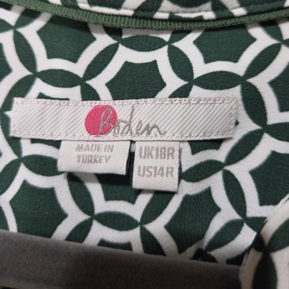 Boden Green Geometric Midi Dress UK 18/US 14 - Picture 6 of 9